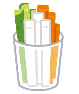 グラスに入った野菜スティックのイラスト