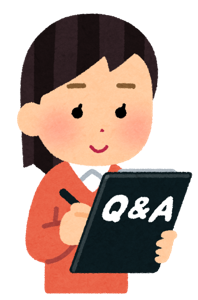 バインダーを持ってアンケートに答える女性のイラスト