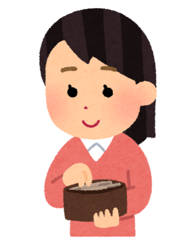 財布からお金を取り出す女性のイラスト